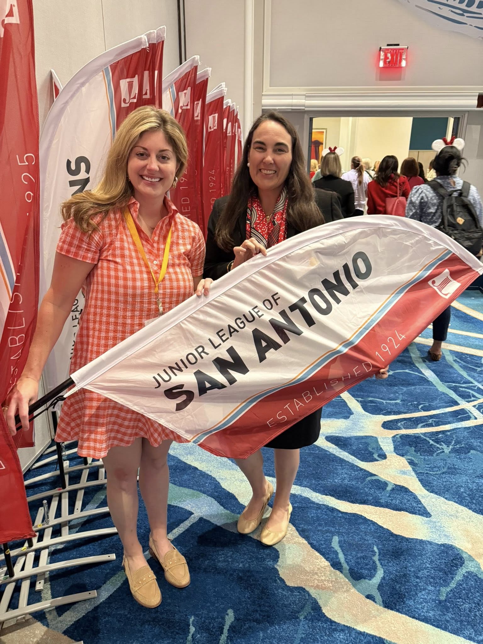 Erinn Walker and Kristen Palme at ELT womens leadership training AJLI Junior League of San Antonio